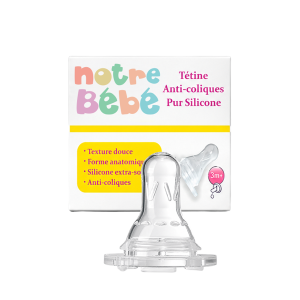 Tétine anti-coliques en silicone extra-souple – 3M+