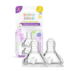 Tétines pour biberons – Débit moyen 3M+