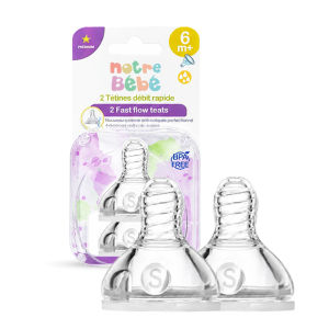 Tétines pour biberons – Débit rapide 6M+
