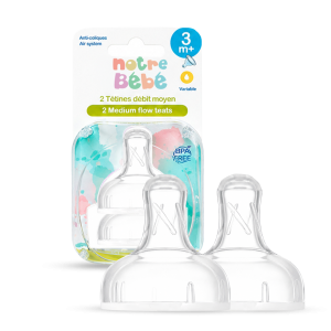 Tétines pour biberons – Débit moyen 3M+